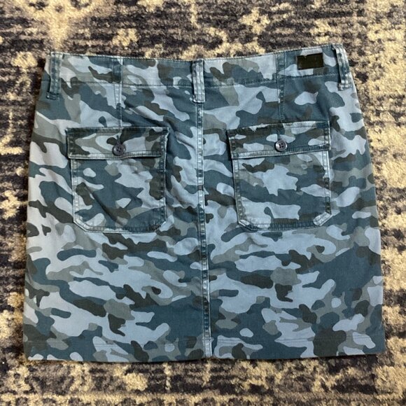 7 For All Mankind Blue and Gray Camo Cargo Skirt Size 12 - Camouflage - Picture 6 of 8